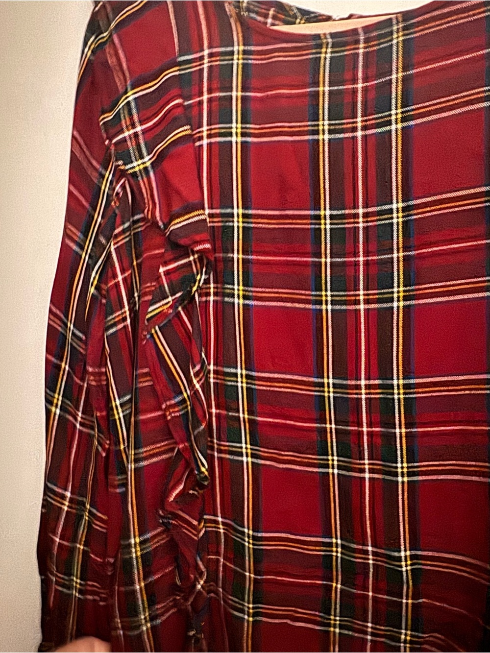 Women's Sanctuary Scout Plaid Ruffle Top size Medium - Picture 8 of 8